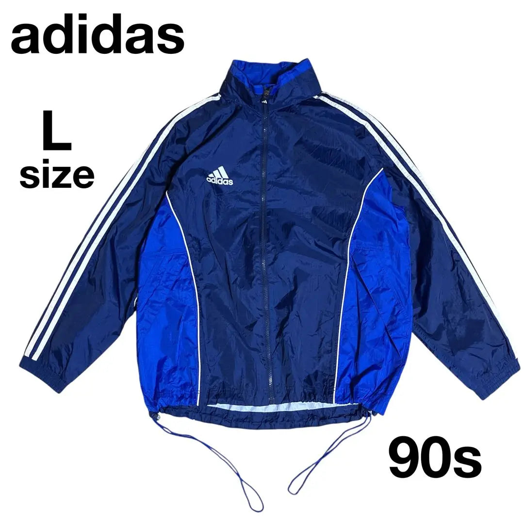 adidas nylon zip-up jacket 90s L size Universal tag