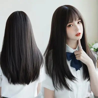 Wig Summer Full Wig Natural Long Straight Halloween Black Cosplay Crossdresser Popular Medical