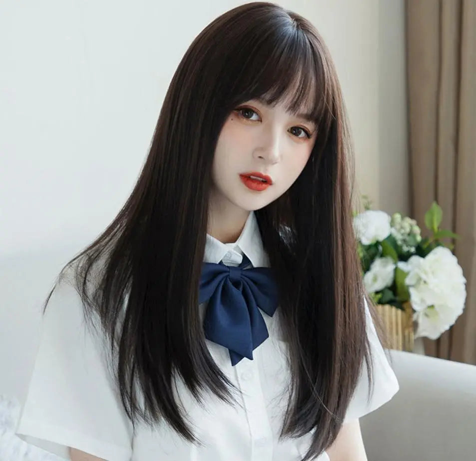 Wig Summer Full Wig Natural Long Straight Halloween Black Cosplay Crossdresser Popular Medical