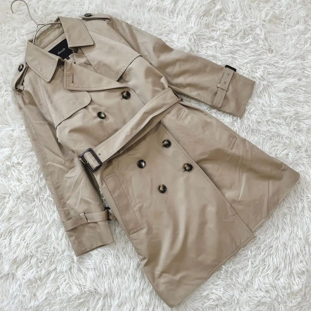 Al-Abail (0) Trench coat with padded liner, medium length spring coat