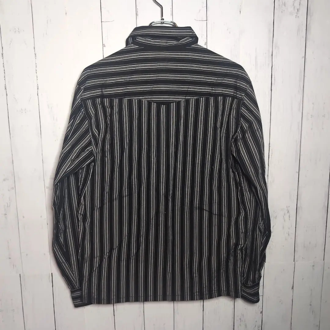 [Good condition] jipijapa damaged striped shirt jacket 2