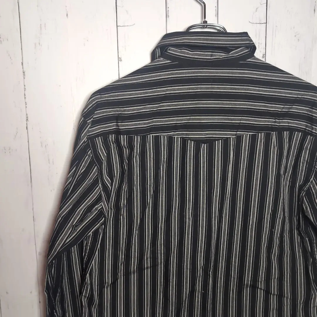 [Good condition] jipijapa damaged striped shirt jacket 2