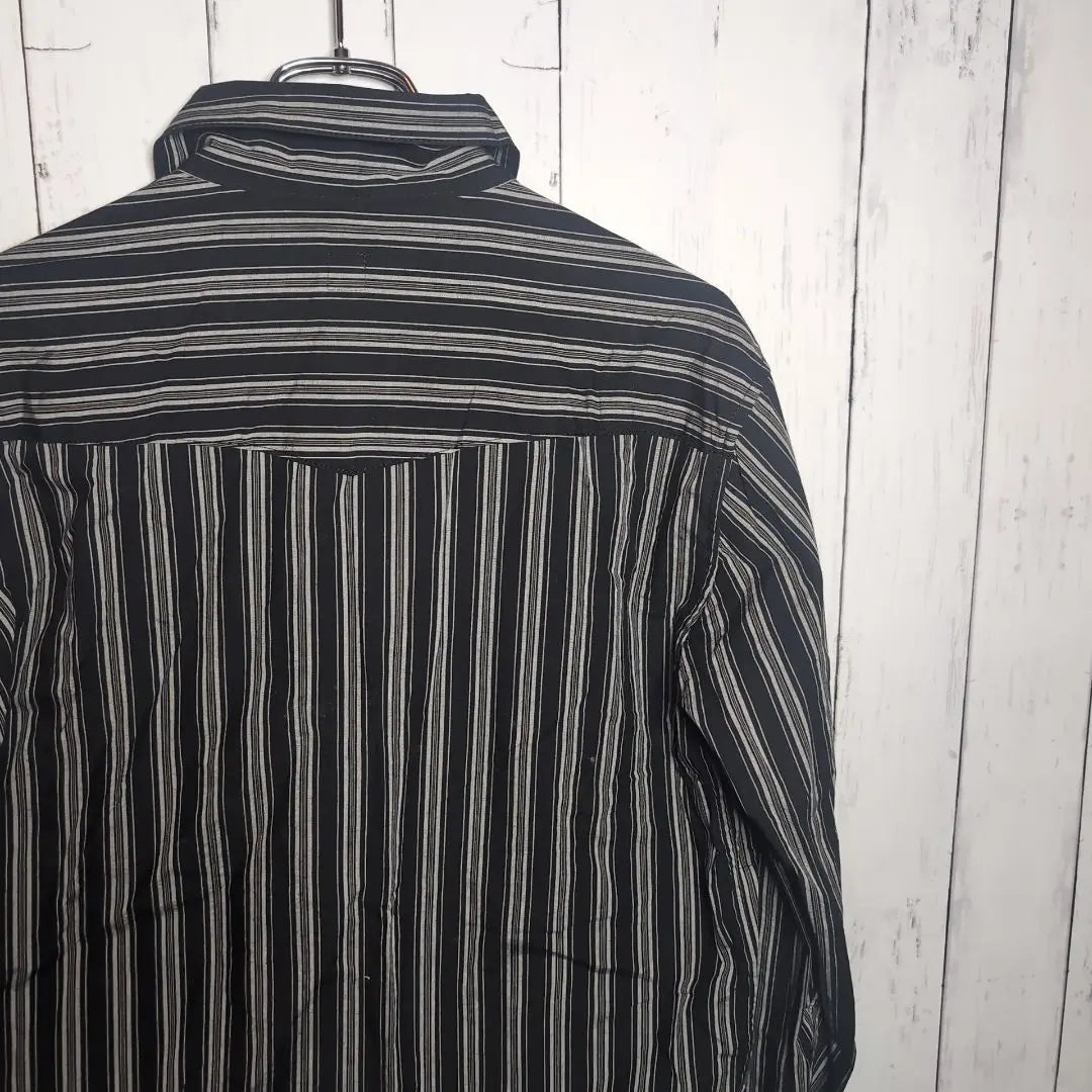 [Good condition] jipijapa damaged striped shirt jacket 2