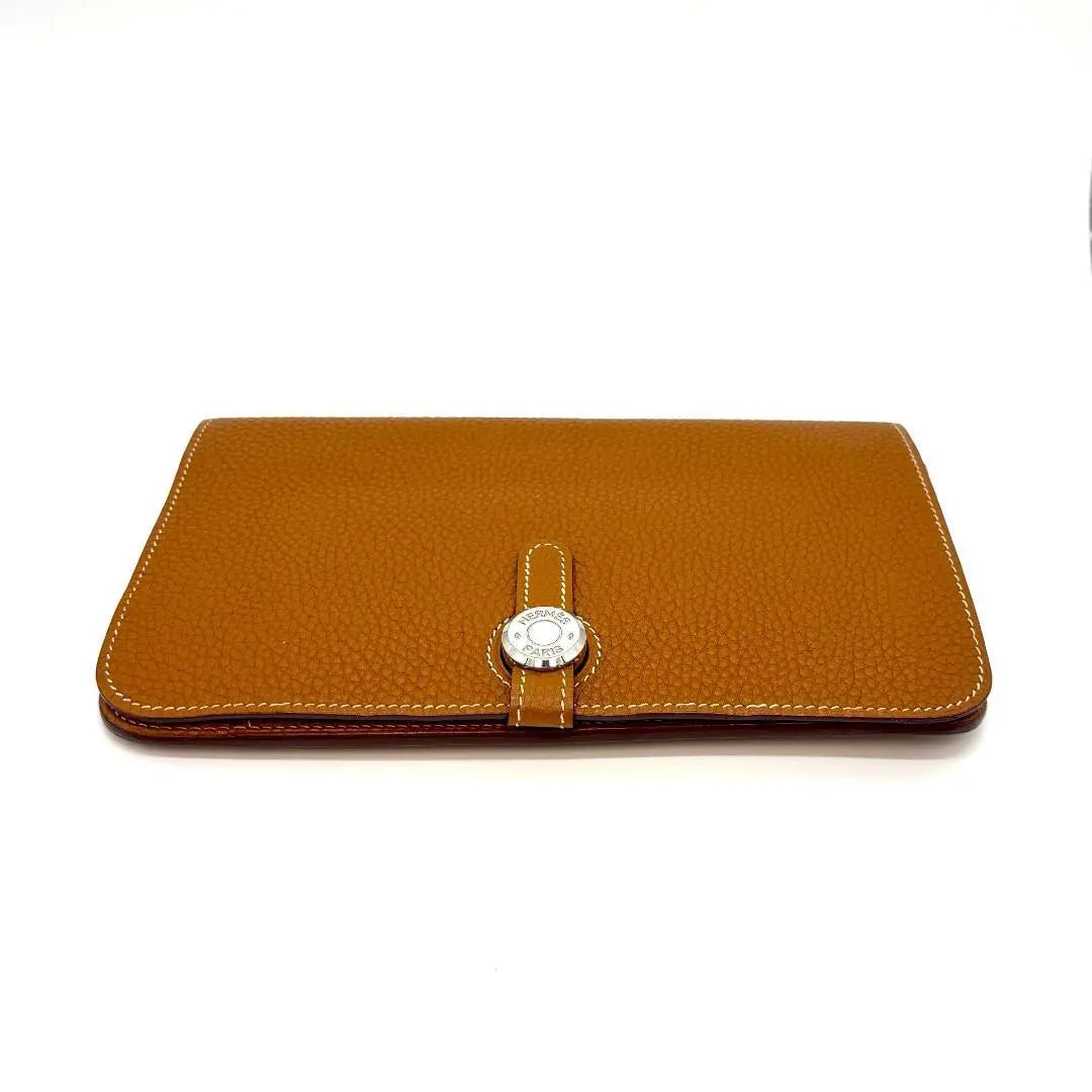 [Super beautiful condition] Hermes Dogon GM Togo long wallet with coin purse, brown