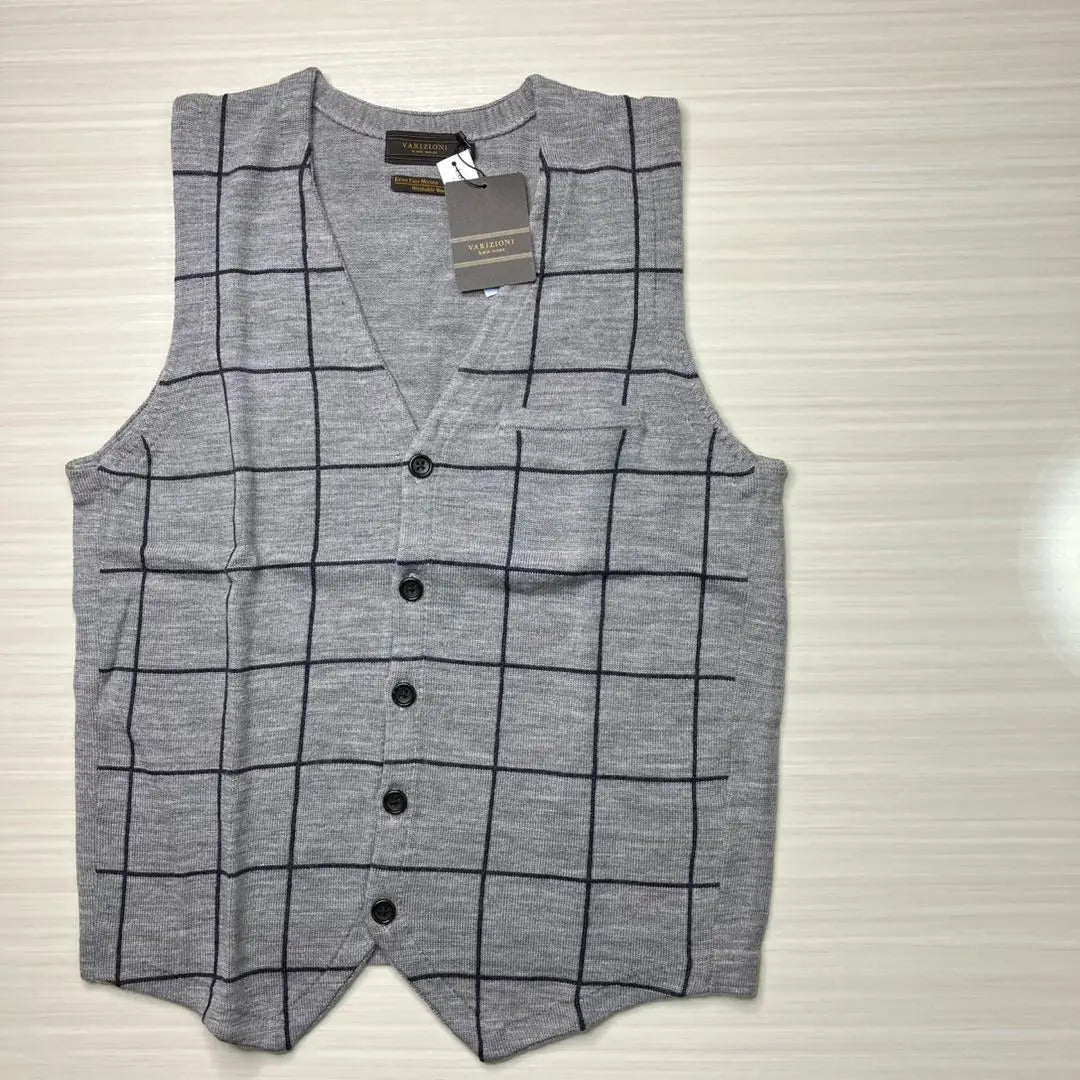 New VARIZIONI Jim lattice pattern knit Vest