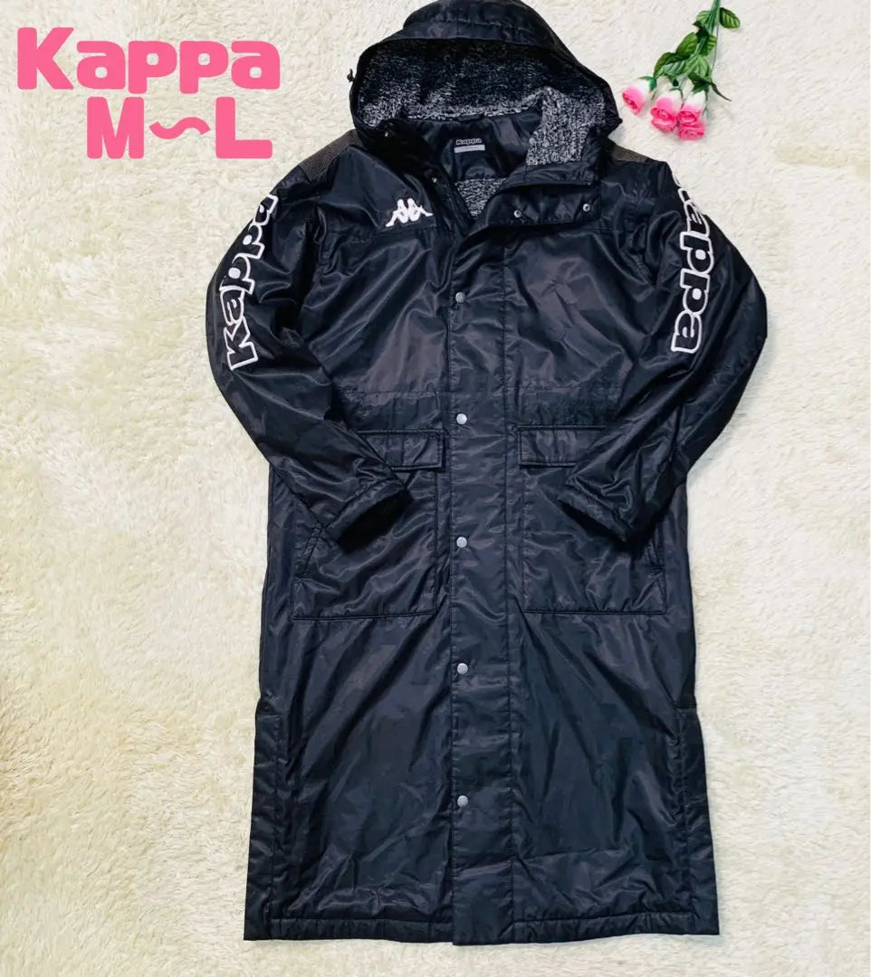 Kappa Bench Court Watching Soccer Boa Long Coat Black