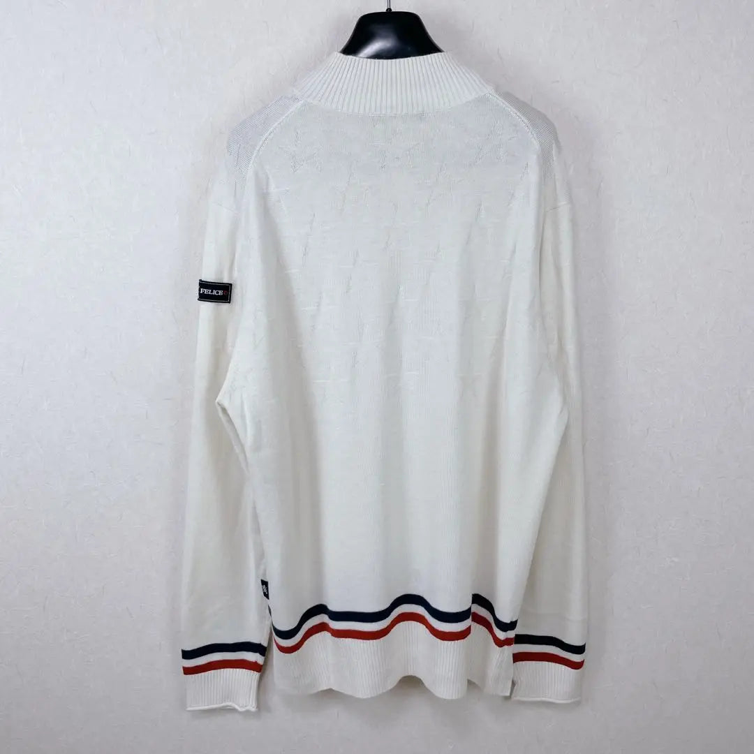 [New, unused Laura] ★ High-neck sweater with a line design with a patterned pattern, size 50