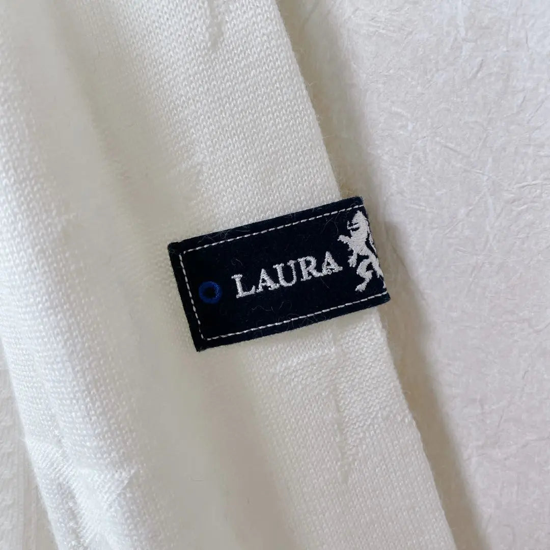 [Nuevo, sin usar Laura] ★ Suéter de cuello alto con diseño de líneas con patrón estampado, talla 50