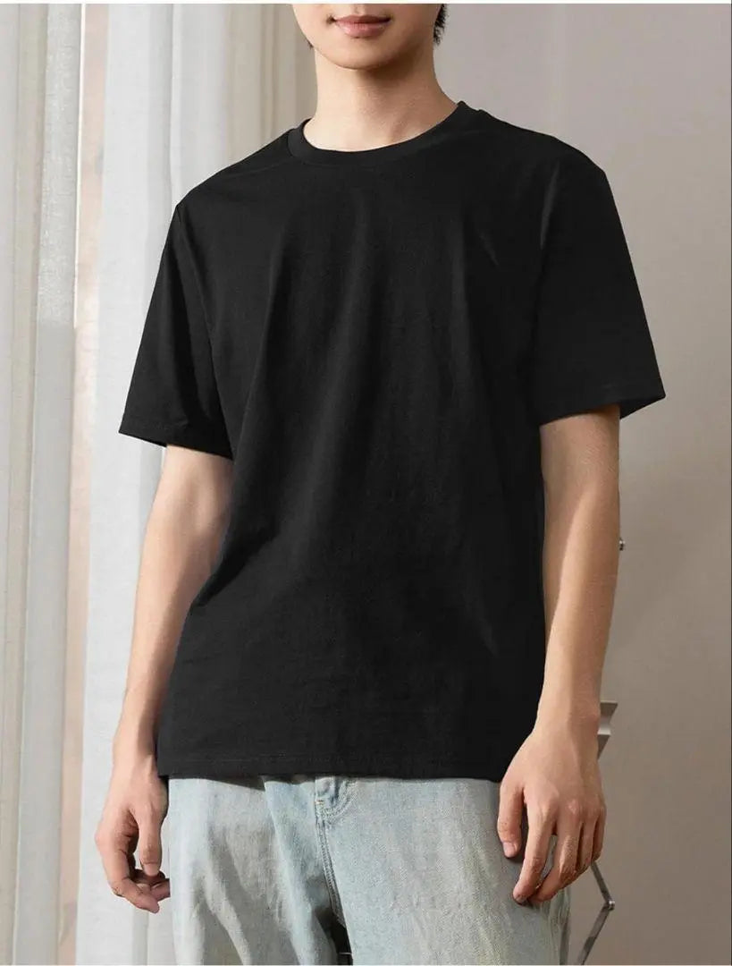 ✨New✨Amoretu Men's T-shirt Plain Short Sleeve T-shirt Black L