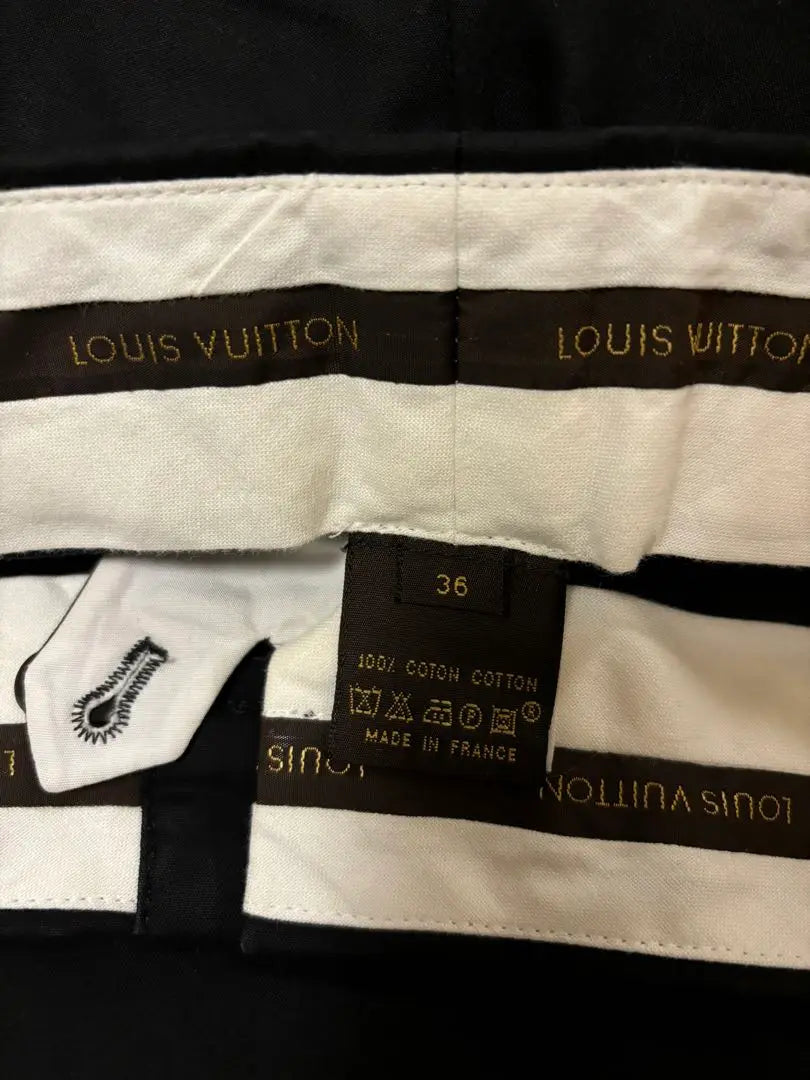 ◆Buen estado◆Pantalones de algodón Louis Vuitton, color negro