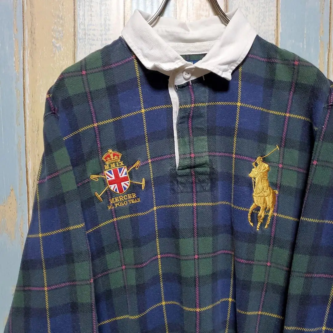 ☆Polo Vi Ralph Lauren ☆Ruger Shirt ☆Big Pony ☆Check ☆L