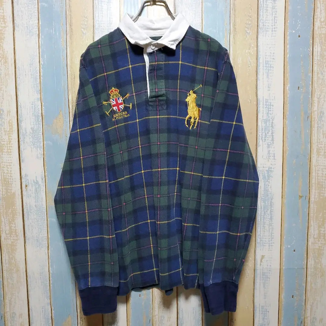 ☆Polo Vi Ralph Lauren ☆Ruger Shirt ☆Big Pony ☆Check ☆L