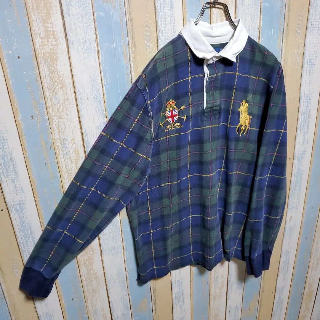 ☆Polo Vi Ralph Lauren ☆Ruger Shirt ☆Big Pony ☆Check ☆L