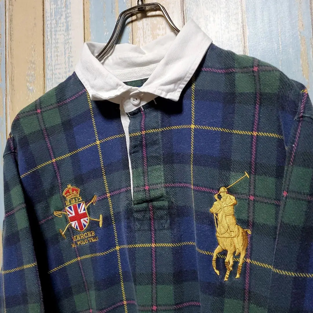 ☆Polo Vi Ralph Lauren ☆Ruger Shirt ☆Big Pony ☆Check ☆L