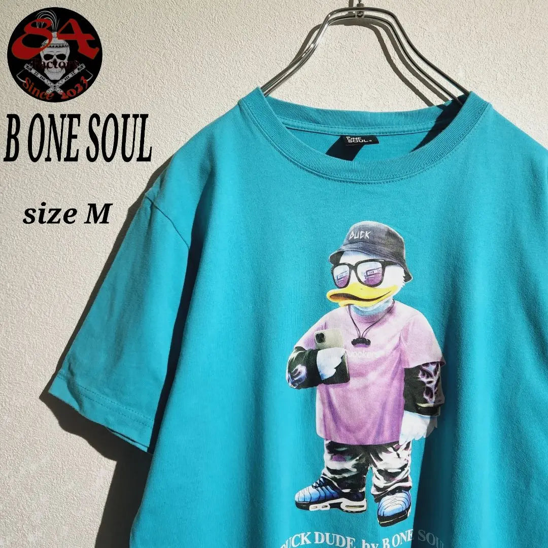 B-One Soul Short Sleeve T-shirt Cut and Sew Big Print Skater Animal