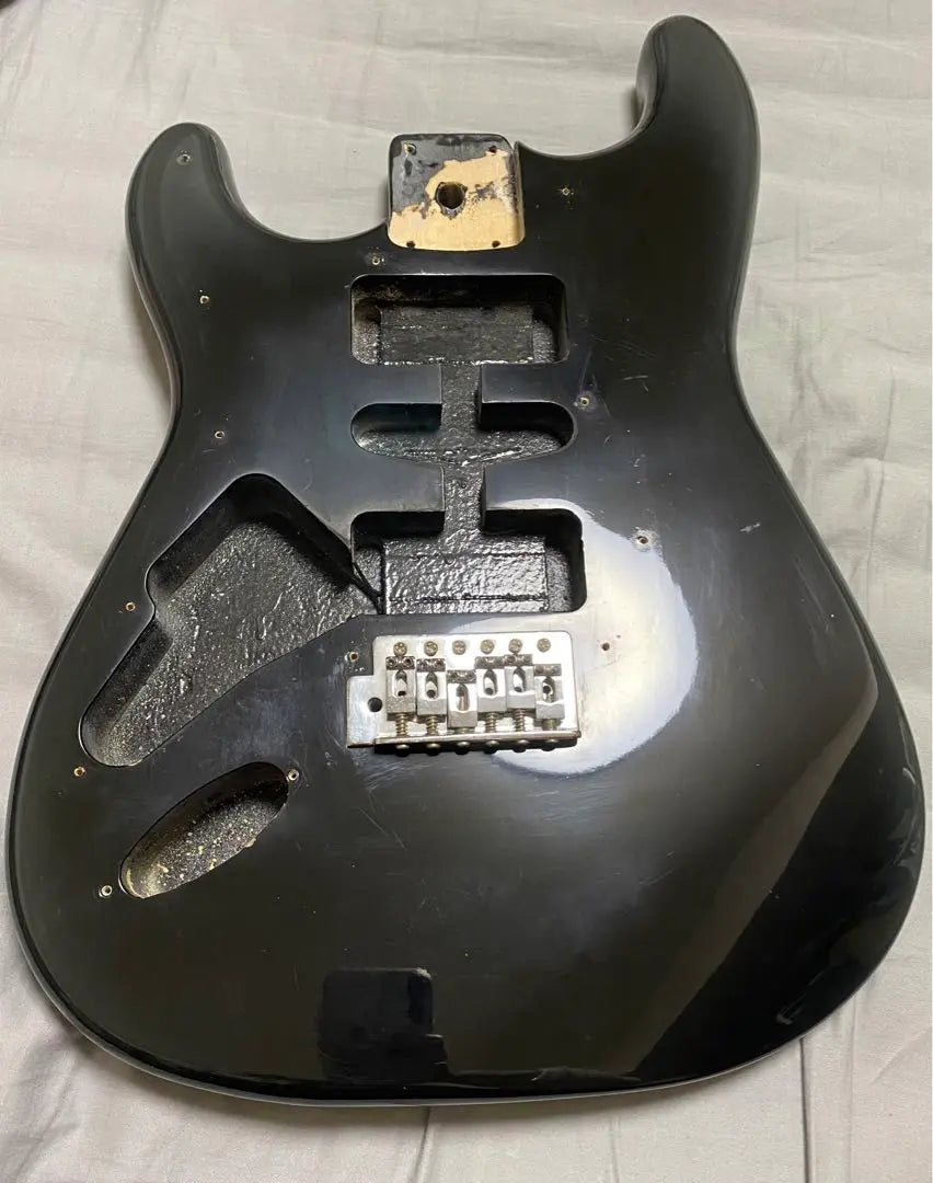 Guitar Body Lefty Black Fixed Bridge