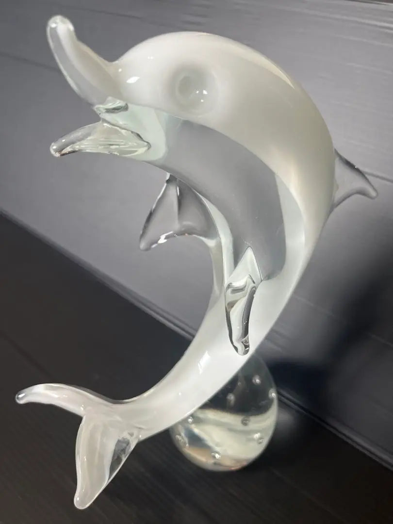 Dolphin Crystal Ornament Large Size Weight Approx. 1.3kg