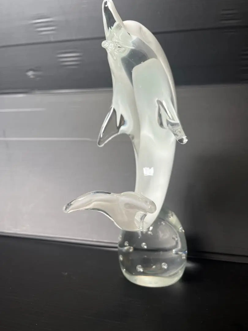 Dolphin Crystal Ornament Large Size Weight Approx. 1.3kg