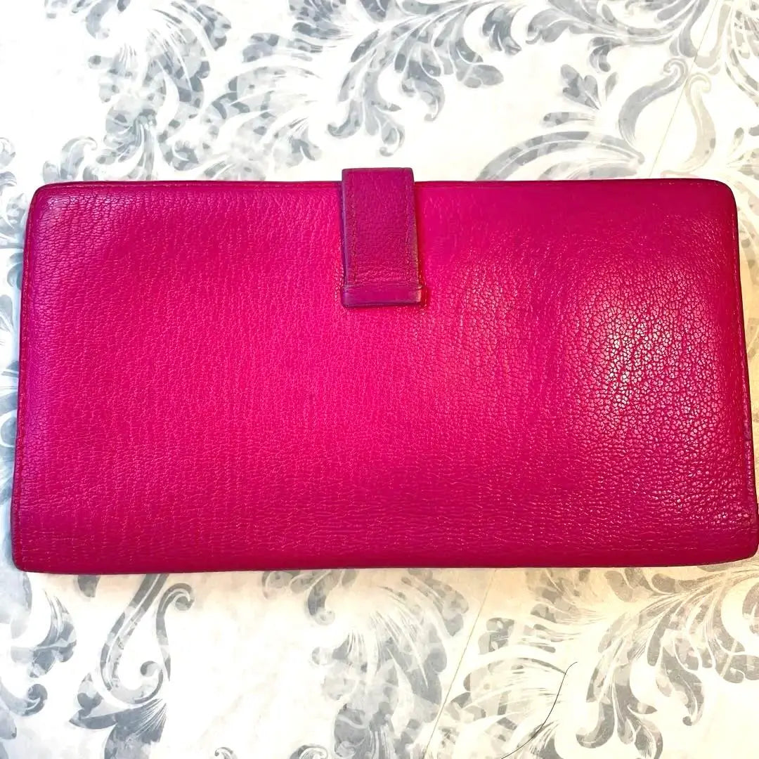 [Good condition] Hermes Bean Pink Wallet HERMES Long Wallet