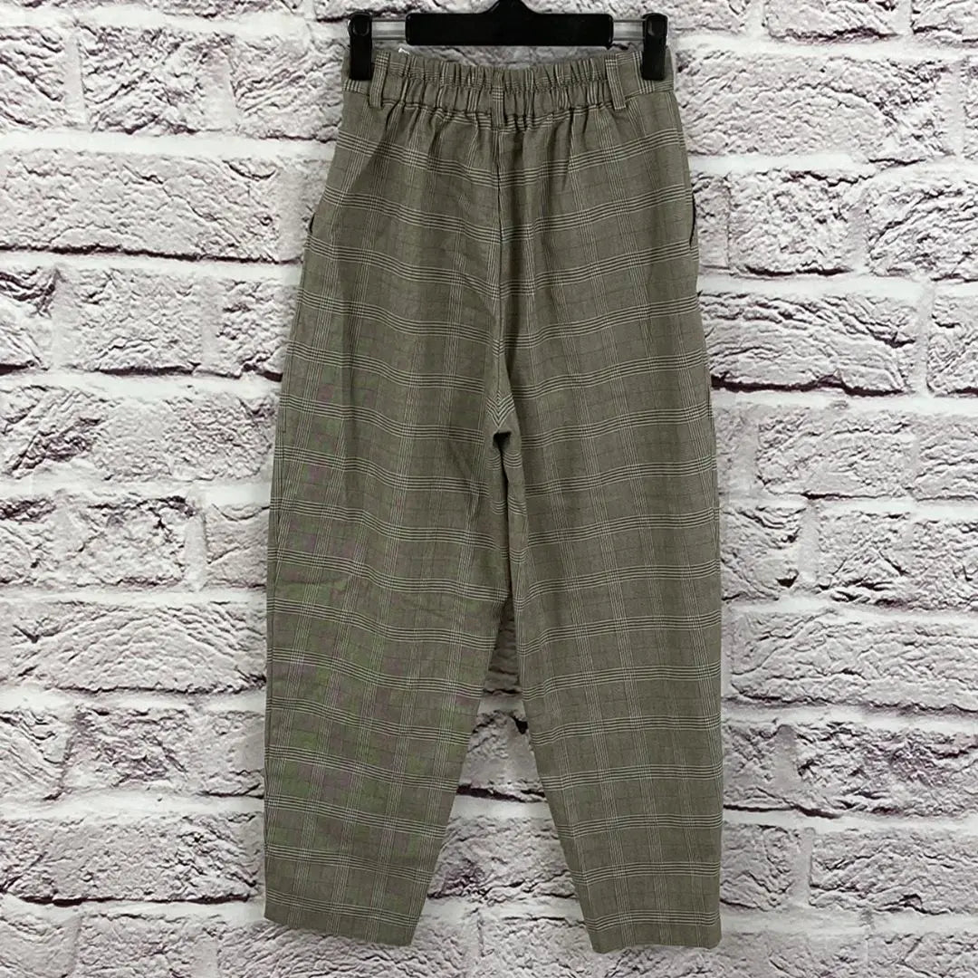 ☆7371P☆ GU casual pants, checkered pattern, thin brown