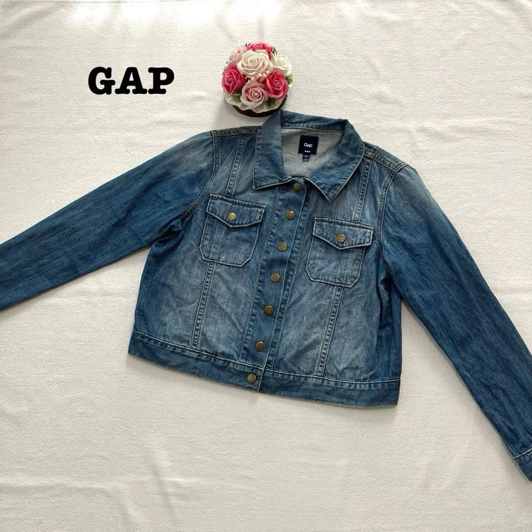 GAP Women's Denim Jacket Cotton XL Large Size Blue