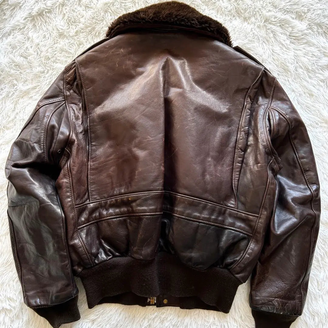 [Rare size 44] Shot leather jacket flight jacket 184SM