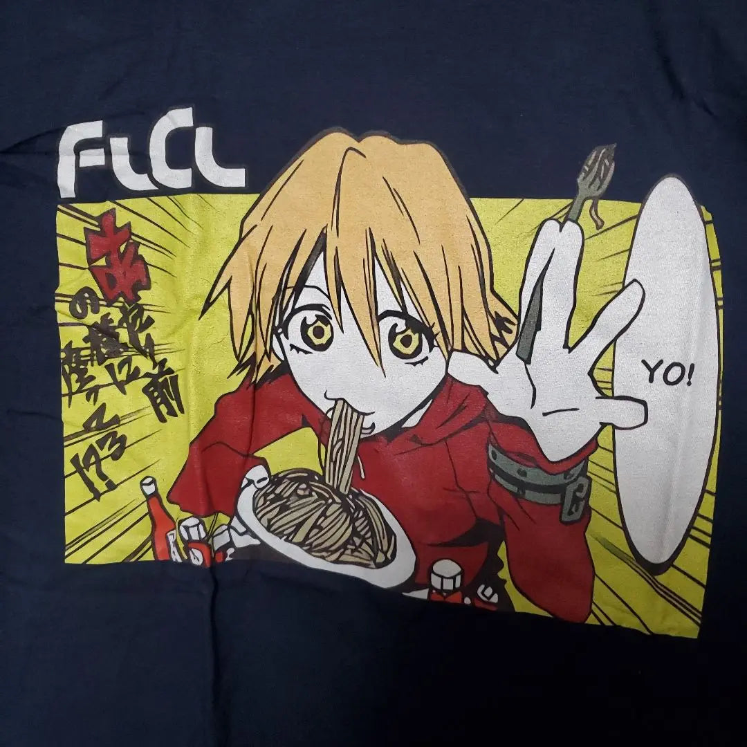 Camiseta Flikuri FLCL Harco Ramen Talla XL Azul Marino | フリクリ FLCL ハルコ ラーメン Tシャツ XLサイズ ネイビー