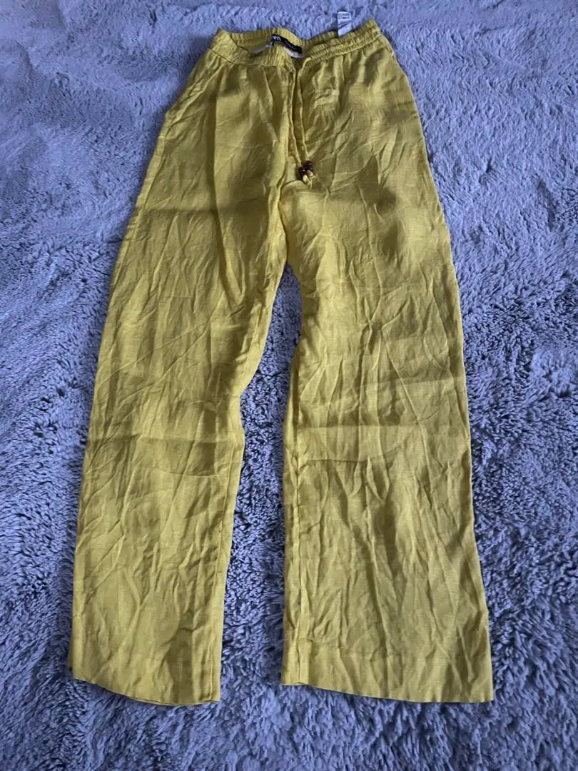 [ZARA] Yellow Linen Casual Pants Size S