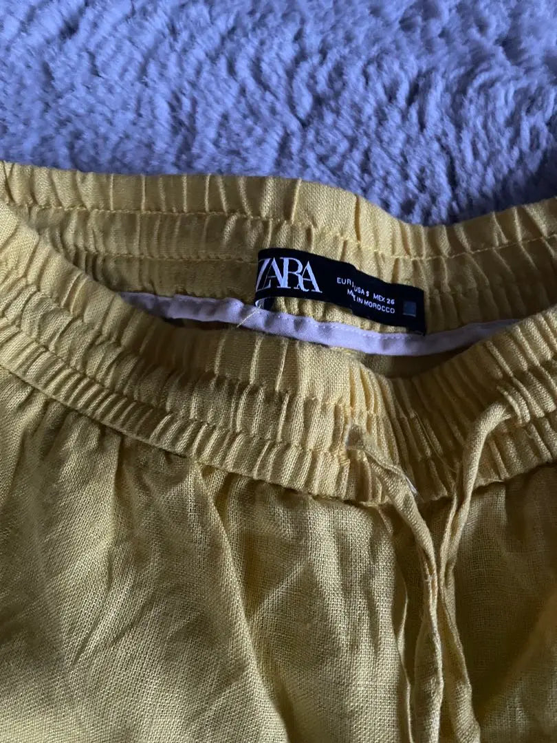 [ZARA] Yellow Linen Casual Pants Size S