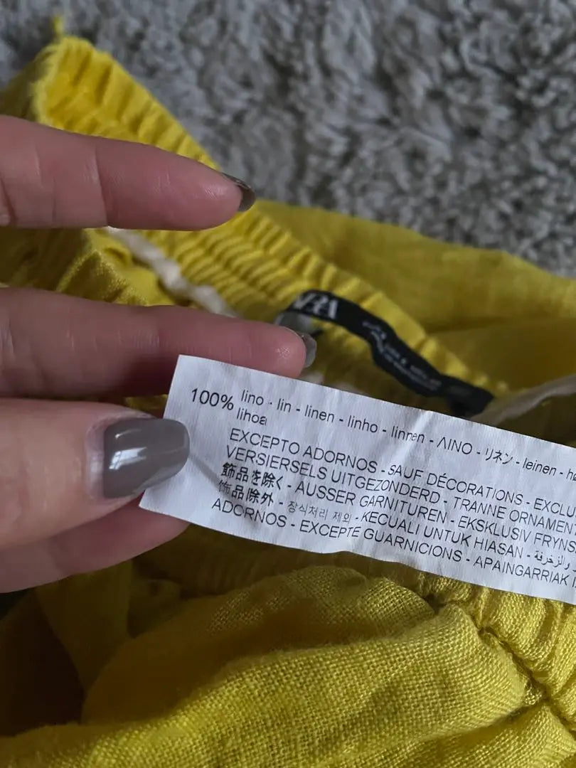 [ZARA] Yellow Linen Casual Pants Size S