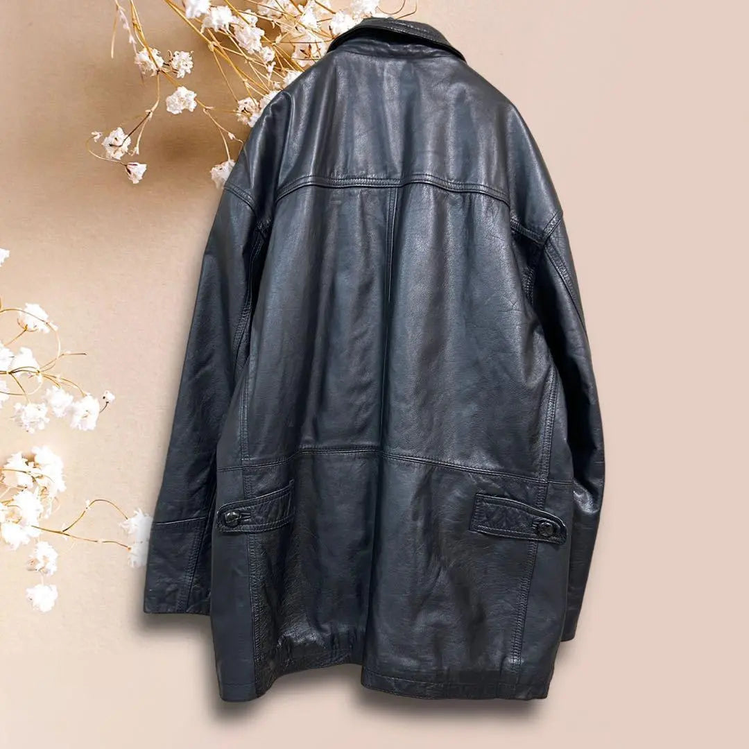 4YSC3028 [Men's Leather Half Coat] 100% Cowhide Outerwear Black M