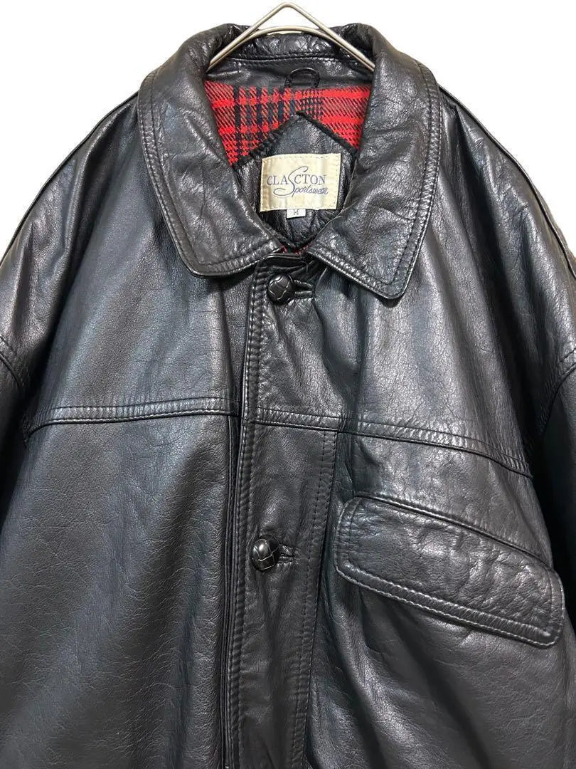 4YSC3028 [Men's Leather Half Coat] 100% Cowhide Outerwear Black M