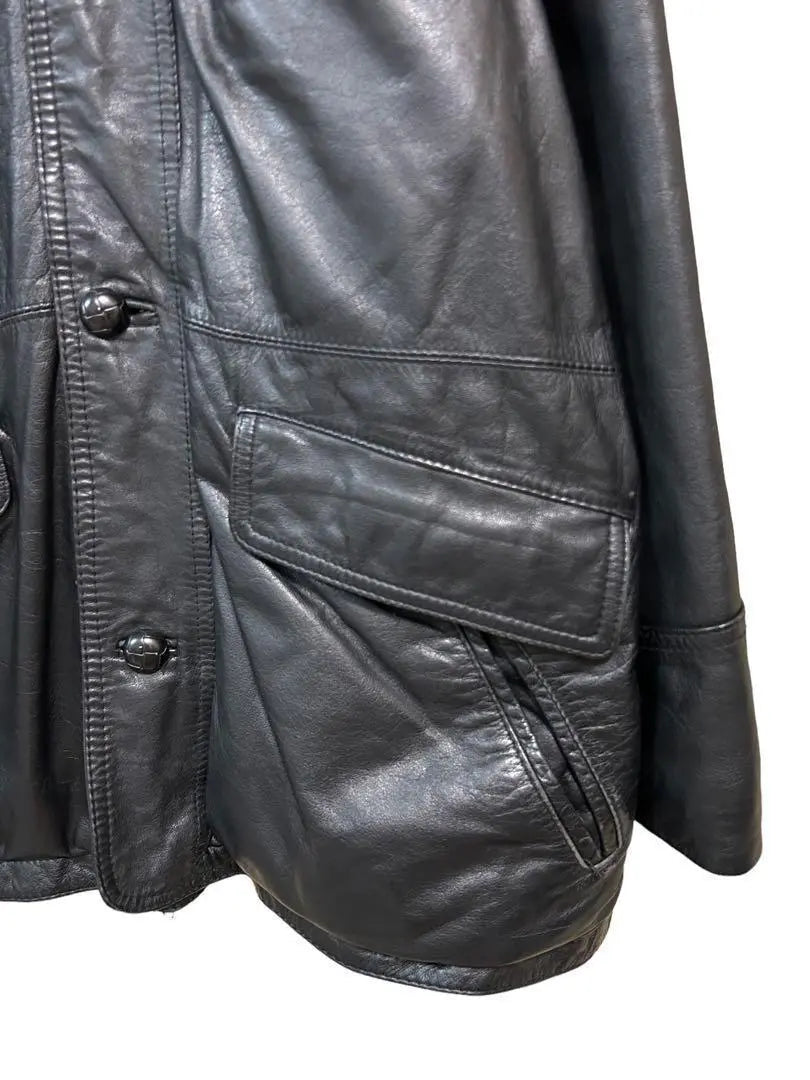 4YSC3028 [Men's Leather Half Coat] 100% Cowhide Outerwear Black M