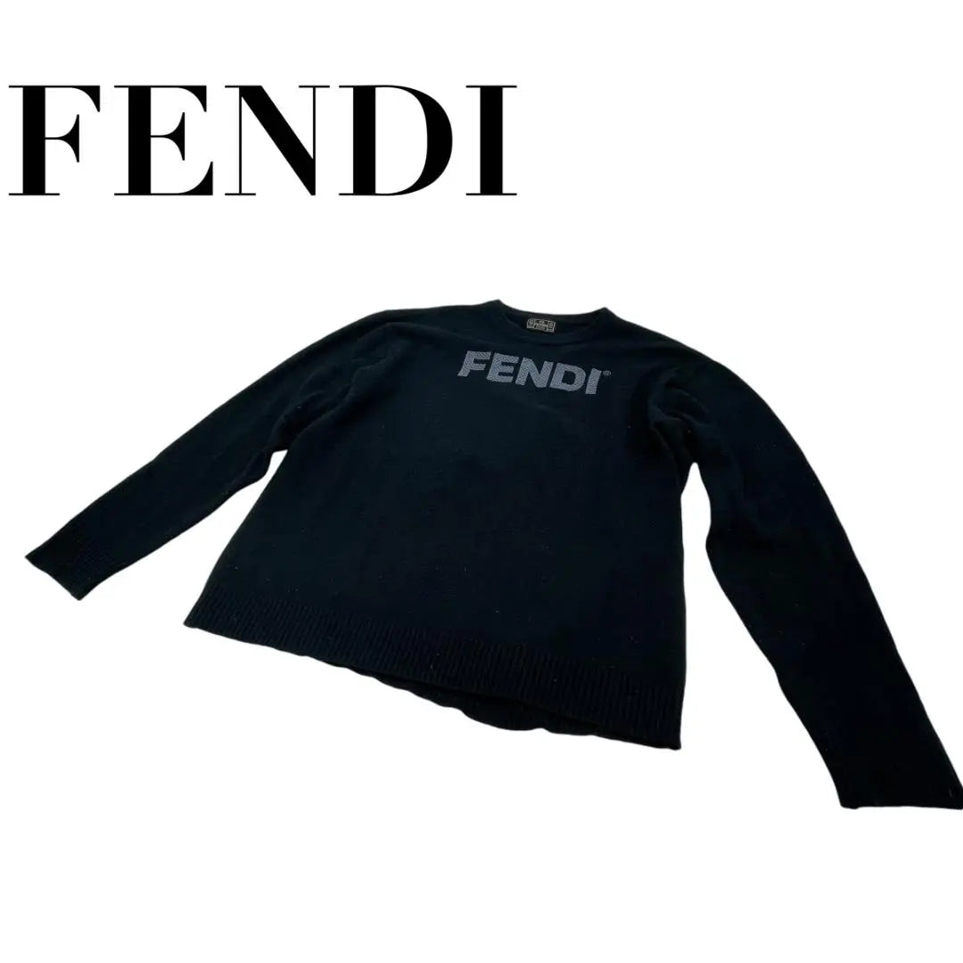 Fendi FENDI Knit Navy Sweater Wool Men's L equivalent