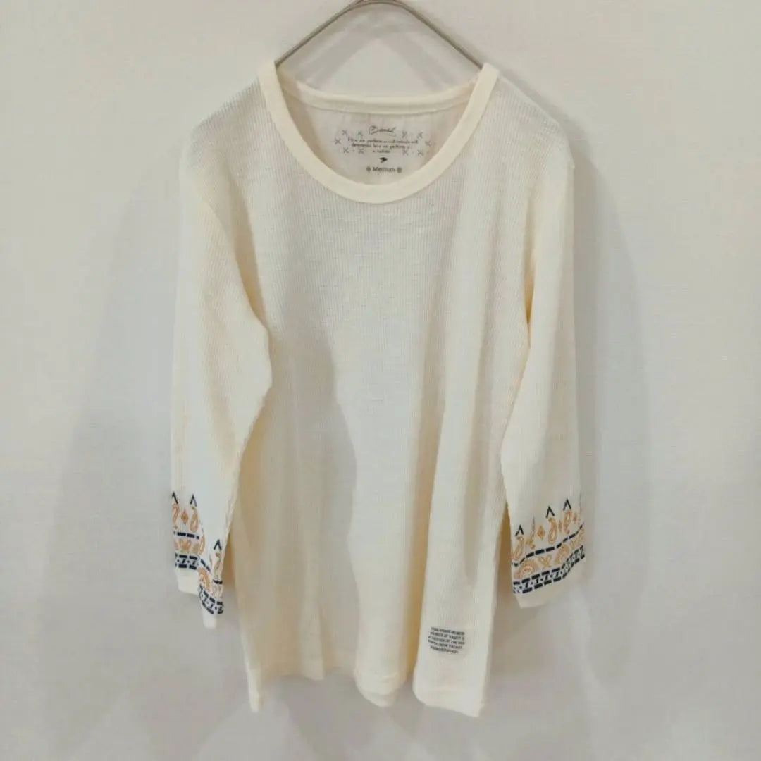 Duash (M) Long Sleeve T-shirt Long T-shirt Cream Round Neck Cotton Blend | Duash (M) 長袖 Tシャツ ロンT クリーム ラウンドネック コットン混