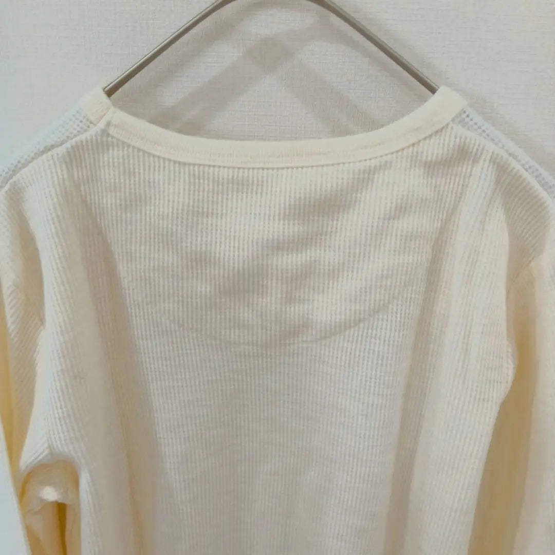 Duash (M) Long Sleeve T-shirt Long T-shirt Cream Round Neck Cotton Blend | Duash (M) 長袖 Tシャツ ロンT クリーム ラウンドネック コットン混