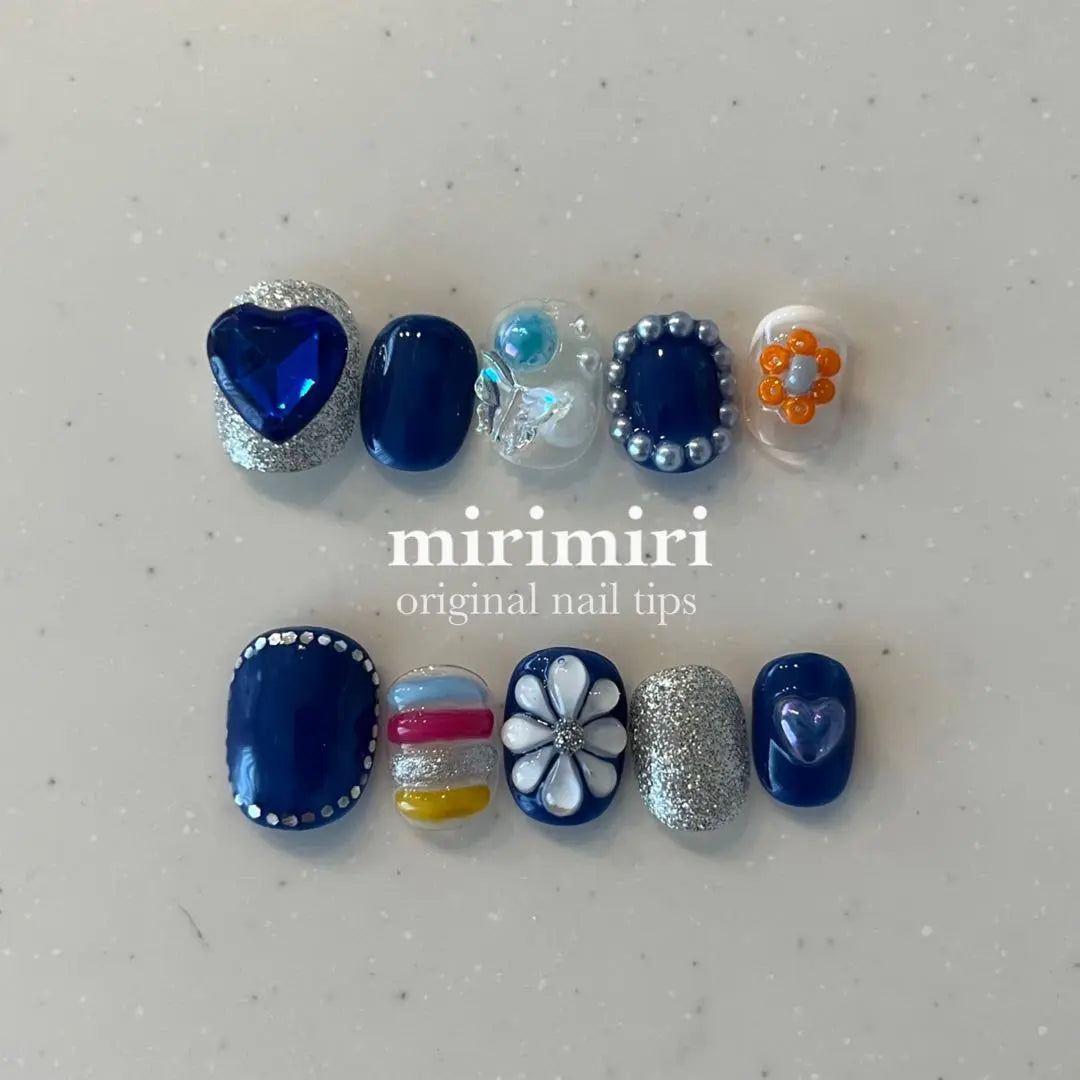 [131] Nail chip individualist nail chigu nail heart plump | 【 131 】ネイルチップ 個性派ネイル ちぐはぐネイル ハート ぷっくり