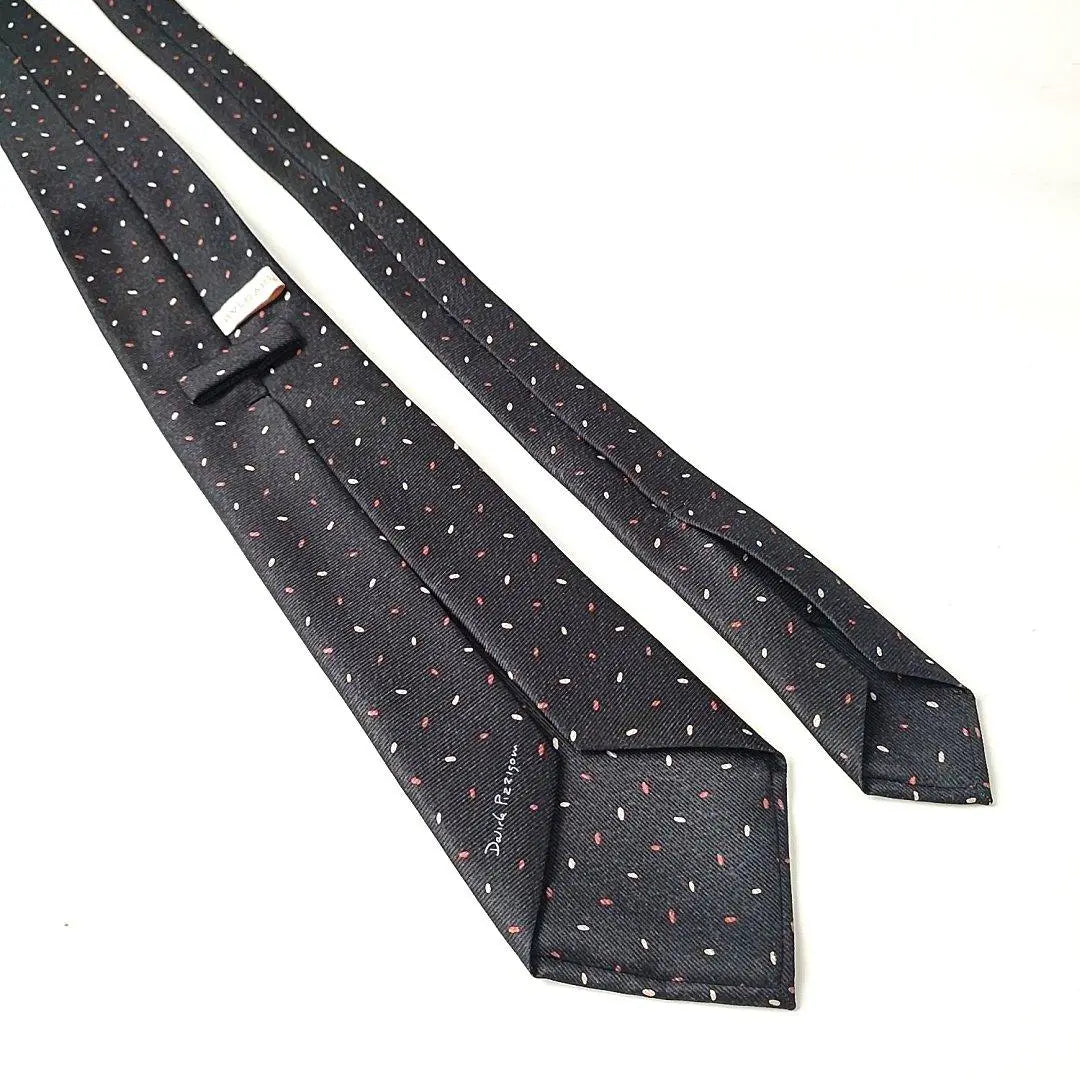 Bvlgari silk tie all-over pattern settepiege dot black a24