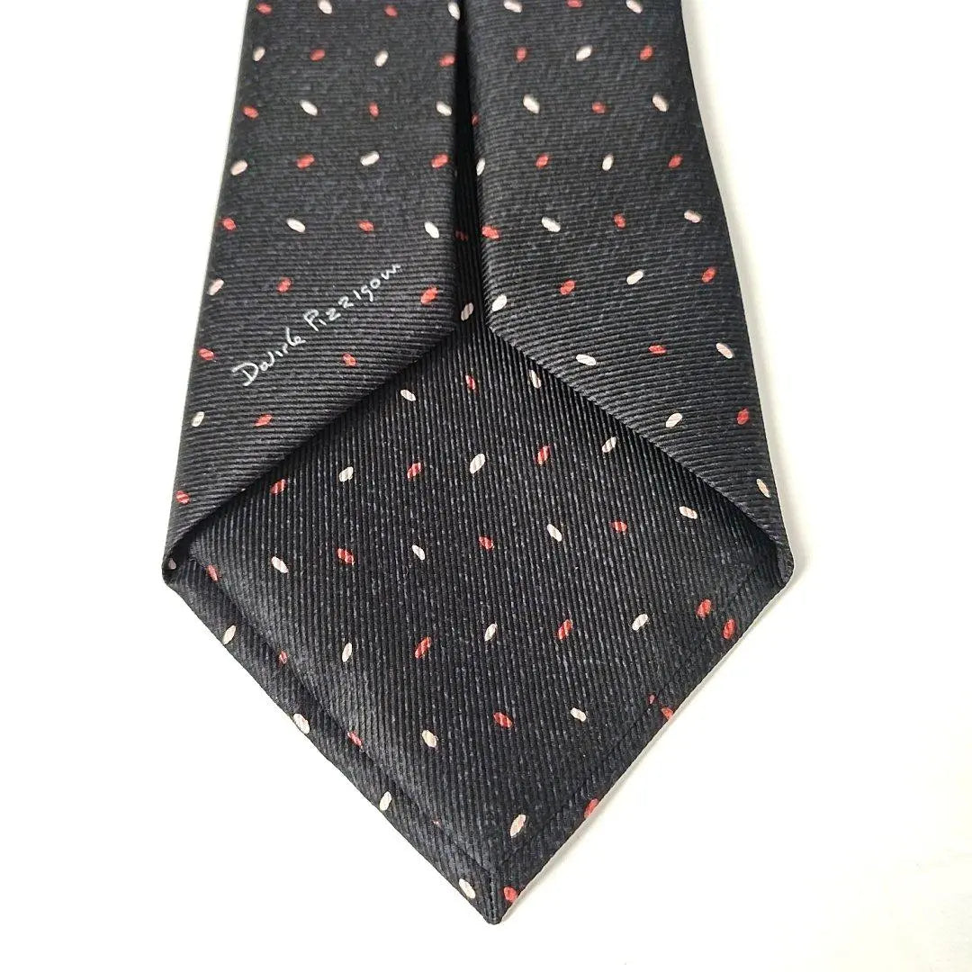 Bvlgari silk tie all-over pattern settepiege dot black a24