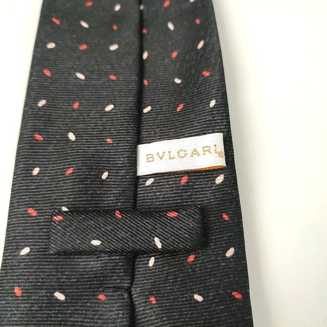 Bvlgari silk tie all-over pattern settepiege dot black a24