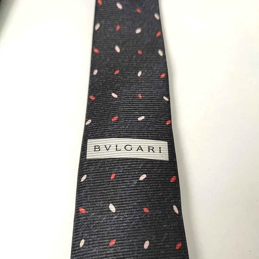 Bvlgari silk tie all-over pattern settepiege dot black a24