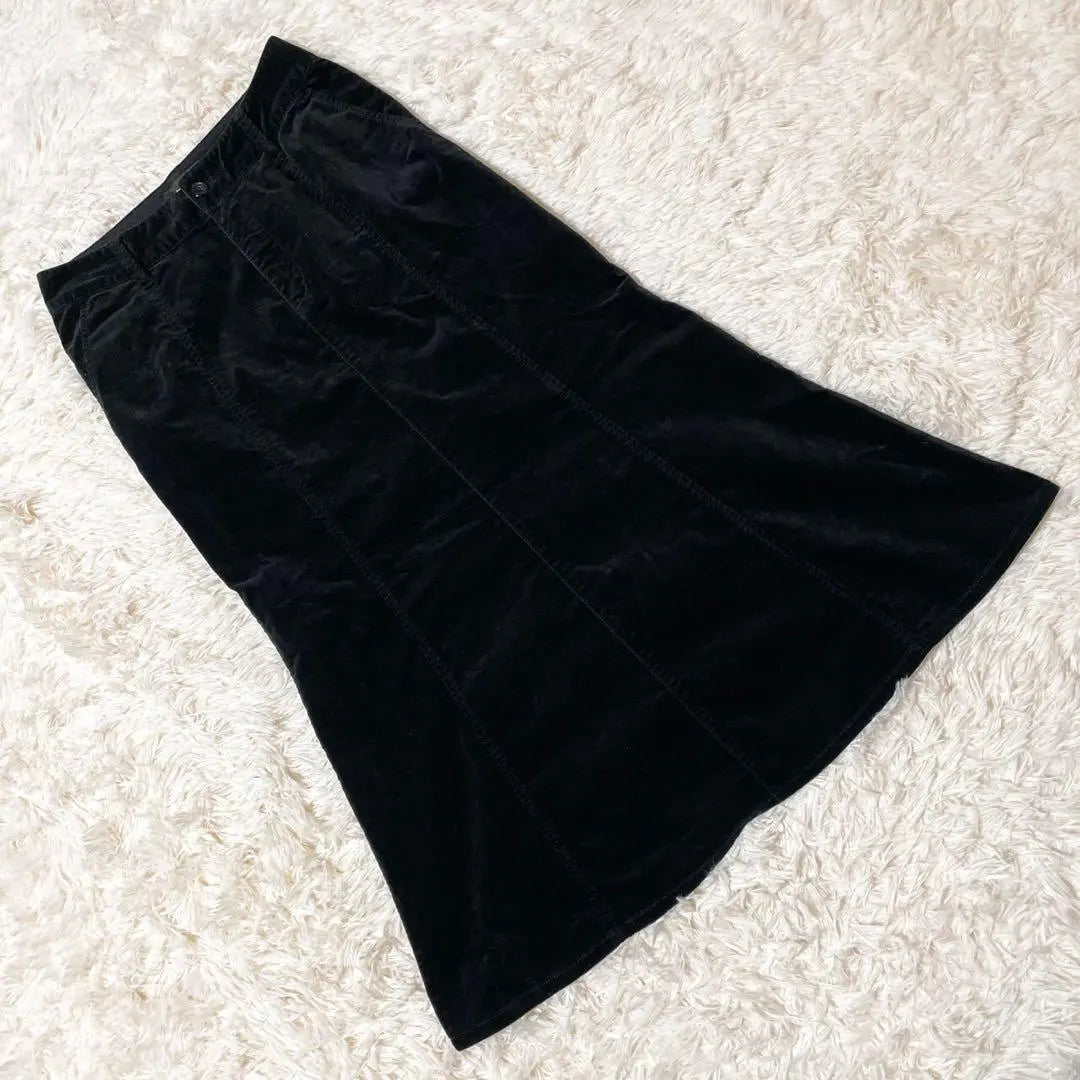 "Eddie Bauer" (P6) Mermaid skirt, long length, velour, black