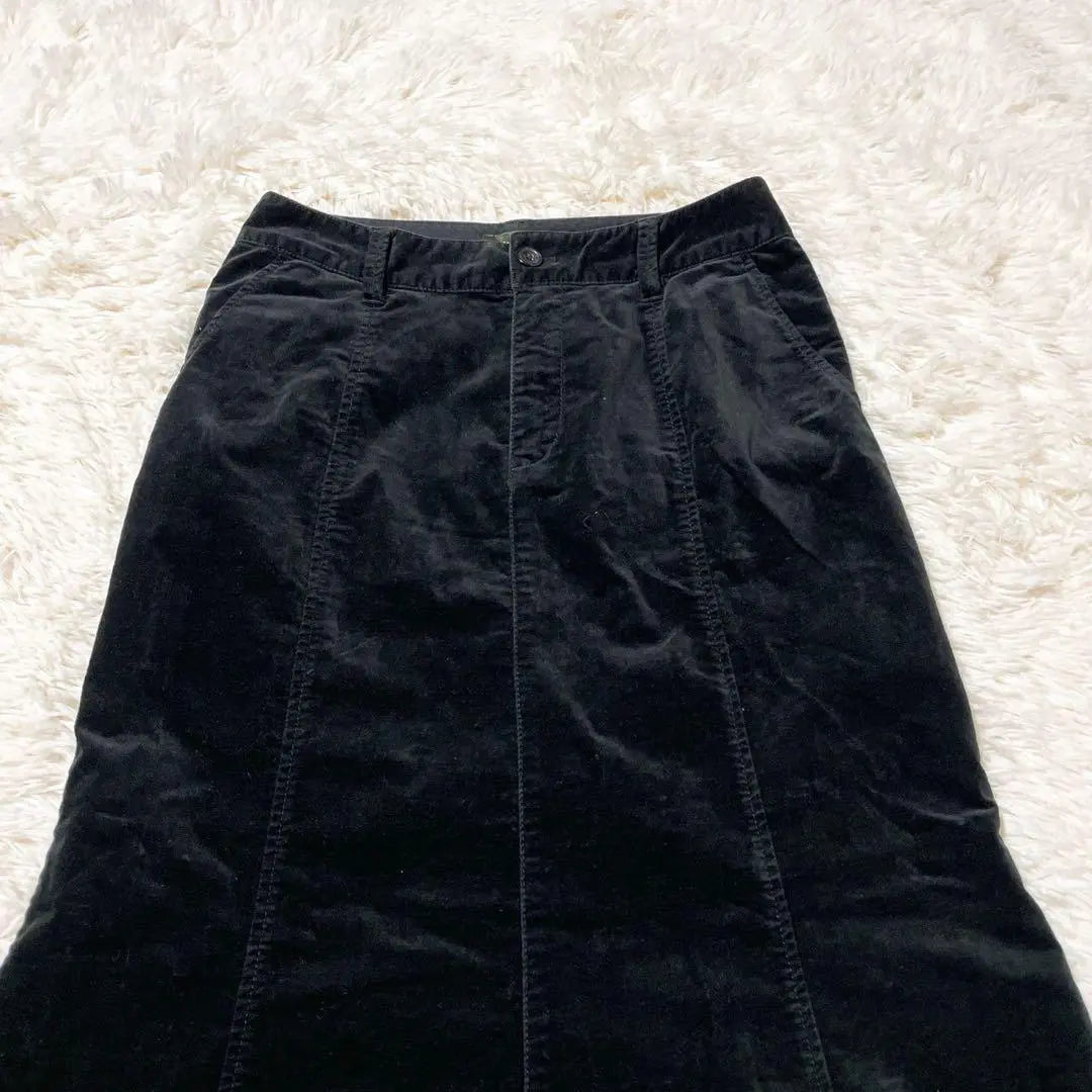 "Eddie Bauer" (P6) Mermaid skirt, long length, velour, black