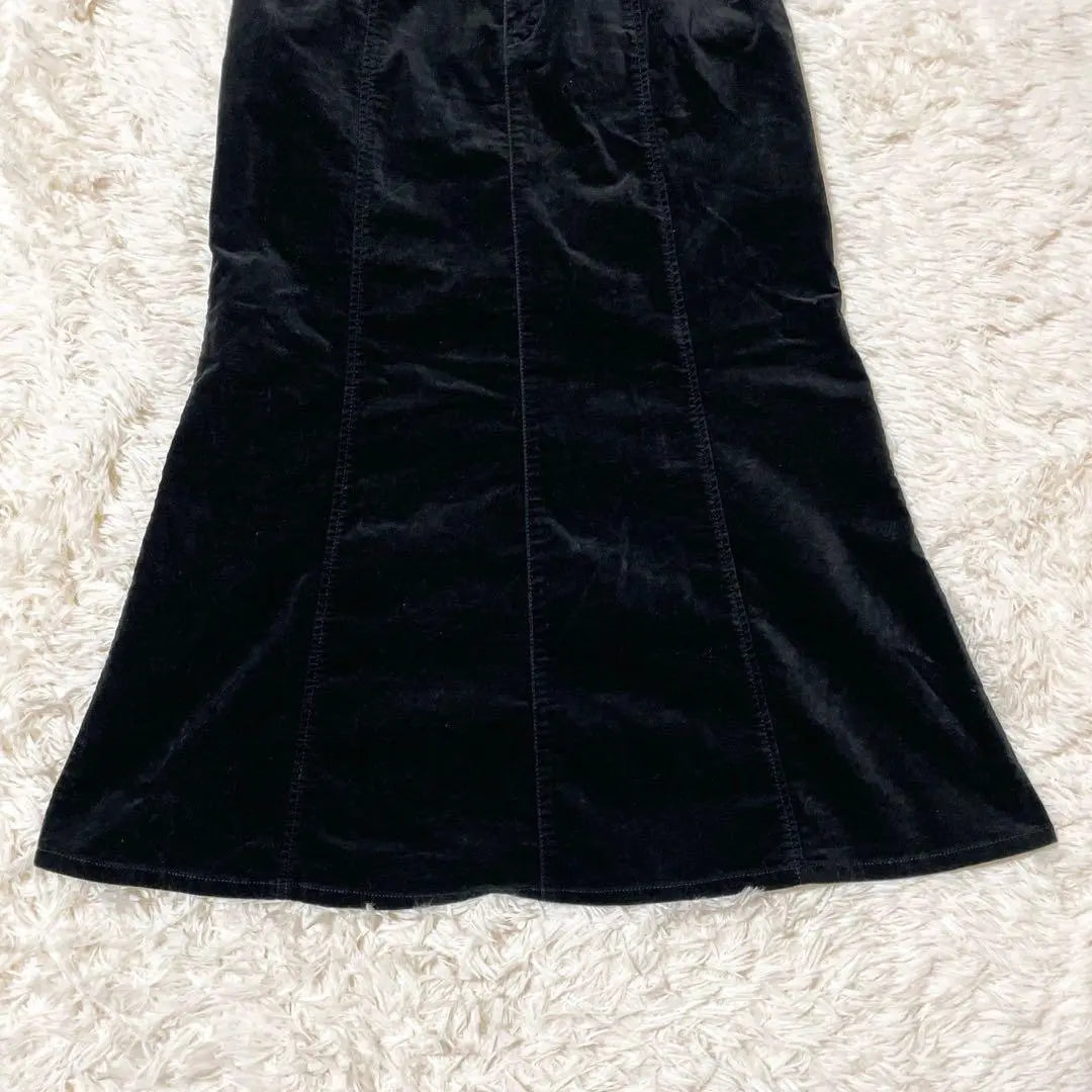 "Eddie Bauer" (P6) Mermaid skirt, long length, velour, black