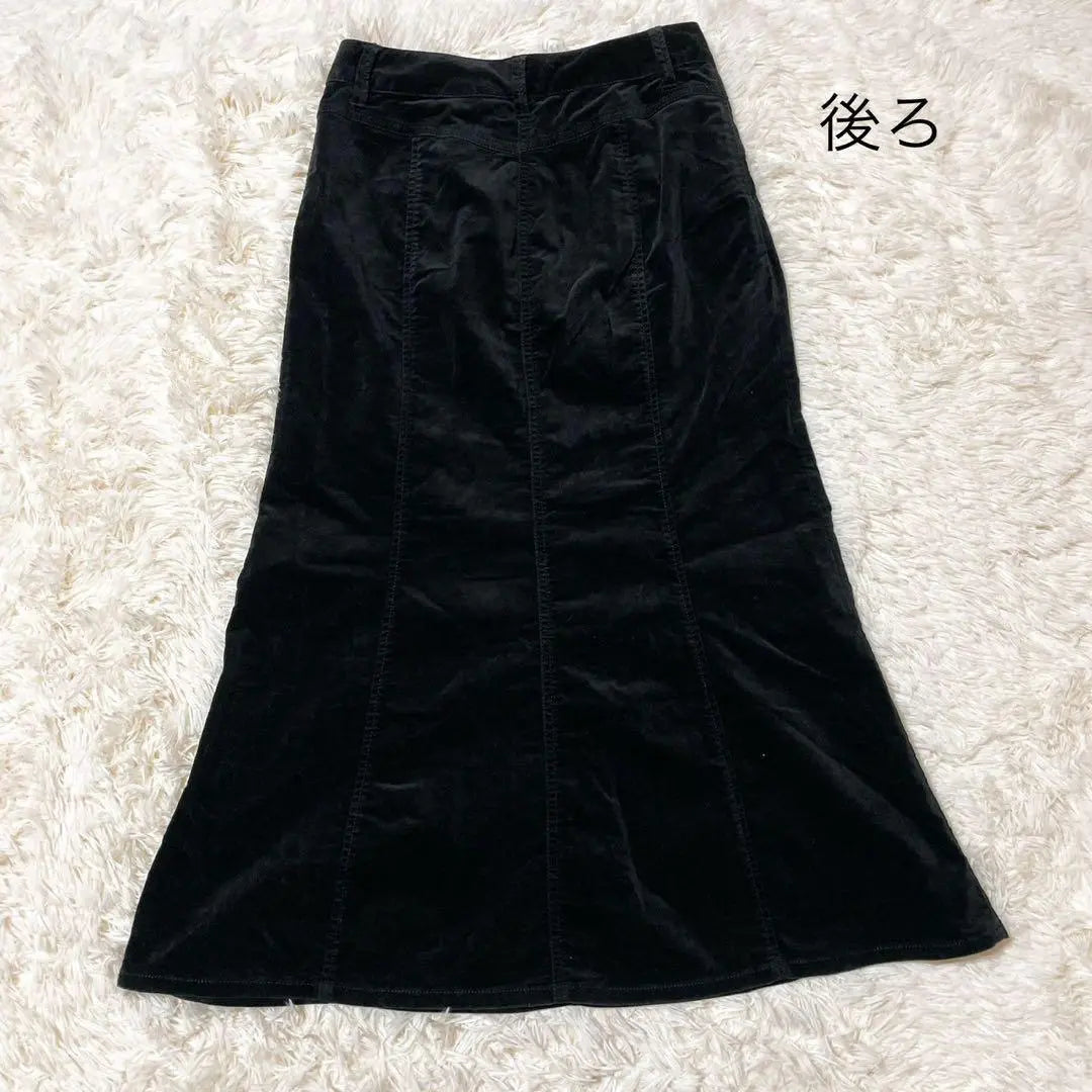 "Eddie Bauer" (P6) Mermaid skirt, long length, velour, black