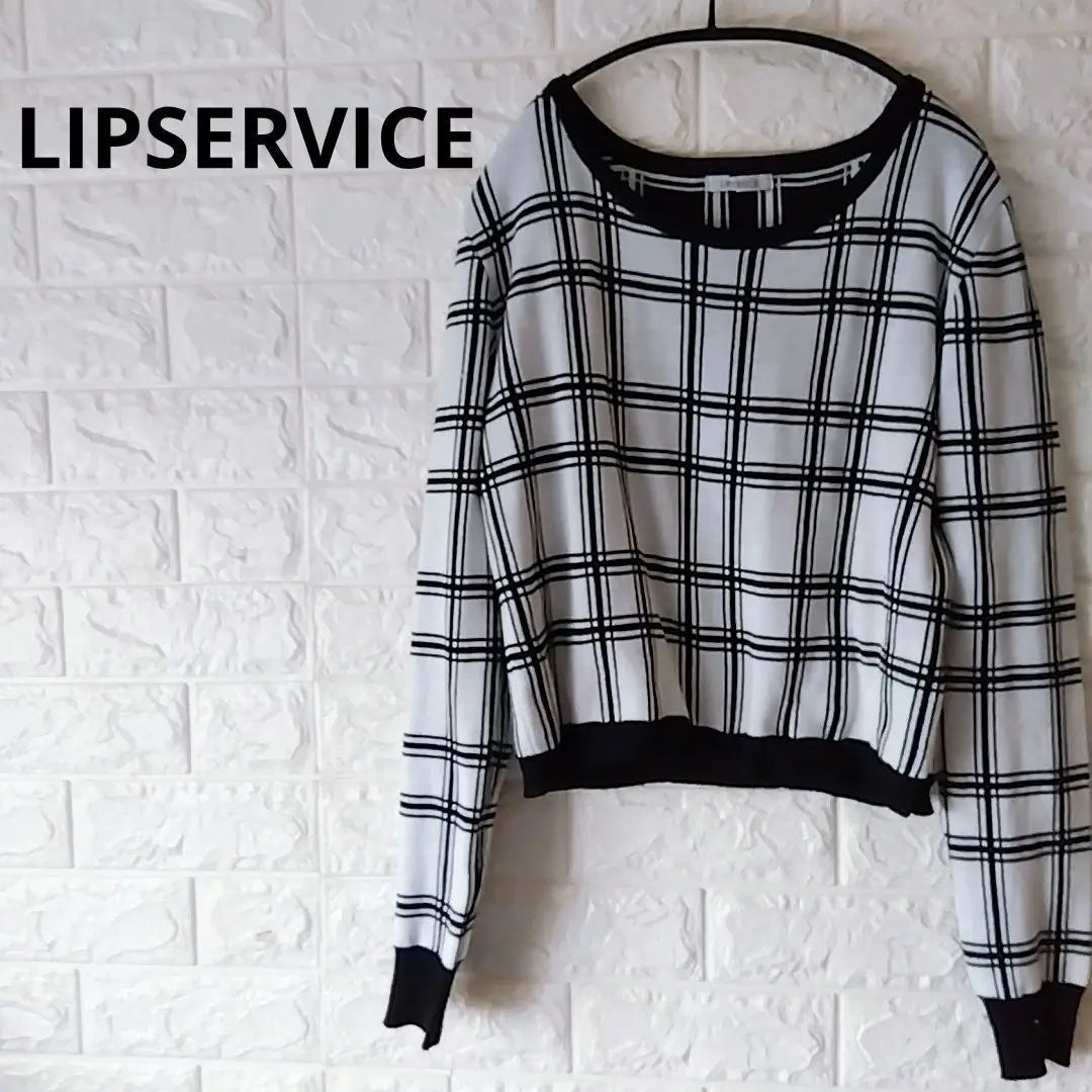 LIPSERVICE Women's Tops Check Pattern Long Sleeve