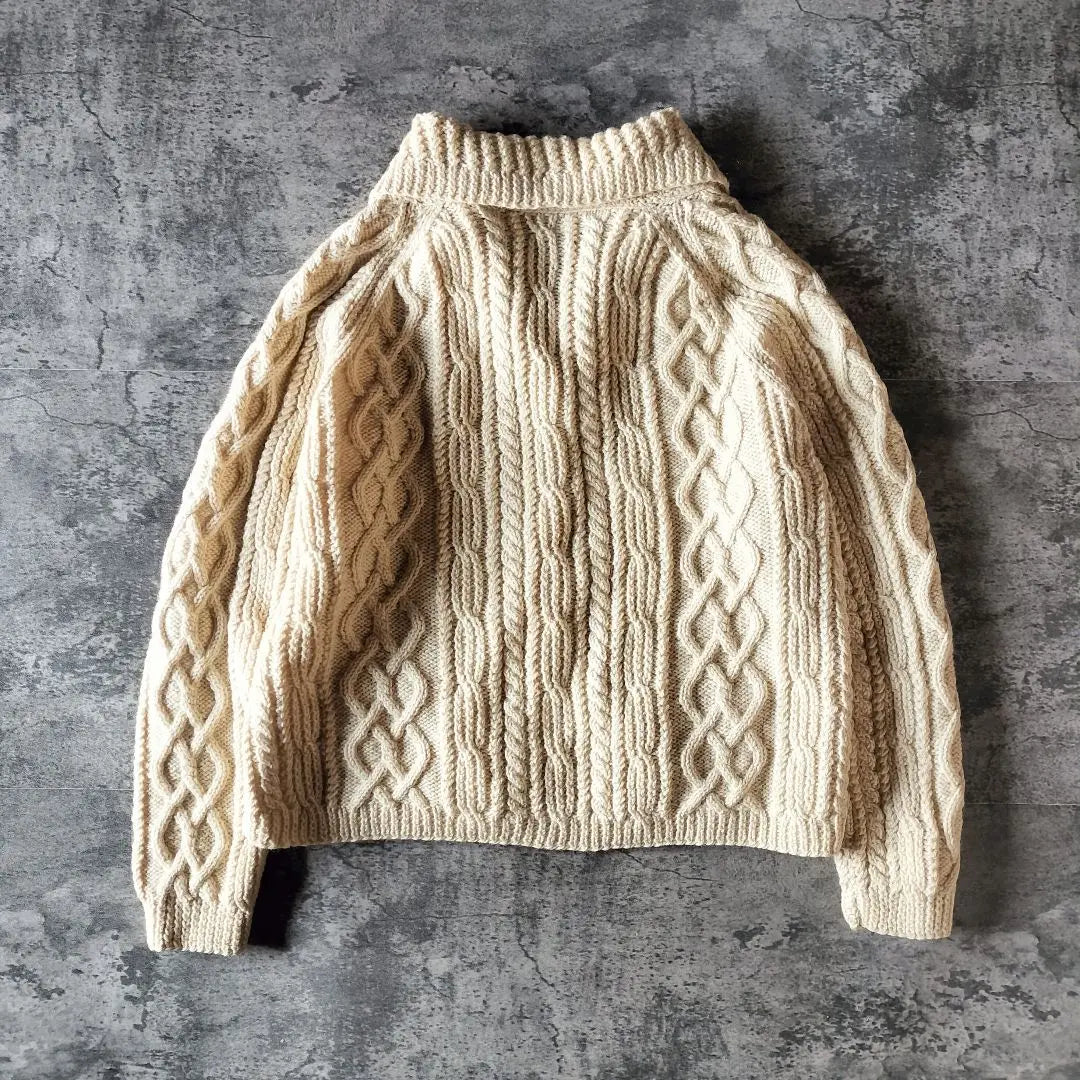 Used clothing, handmade fisherman raglan cardigan