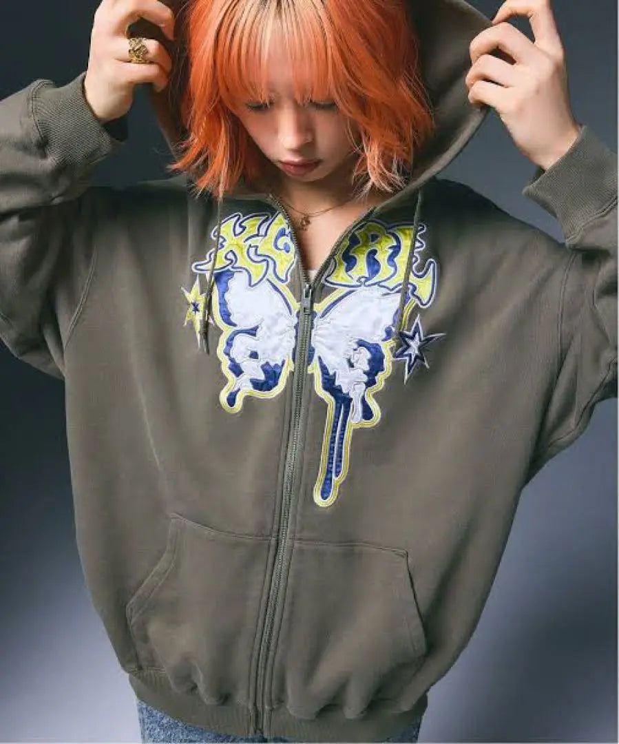 BUTTERFLY ZIP UP HOODIE X-girl