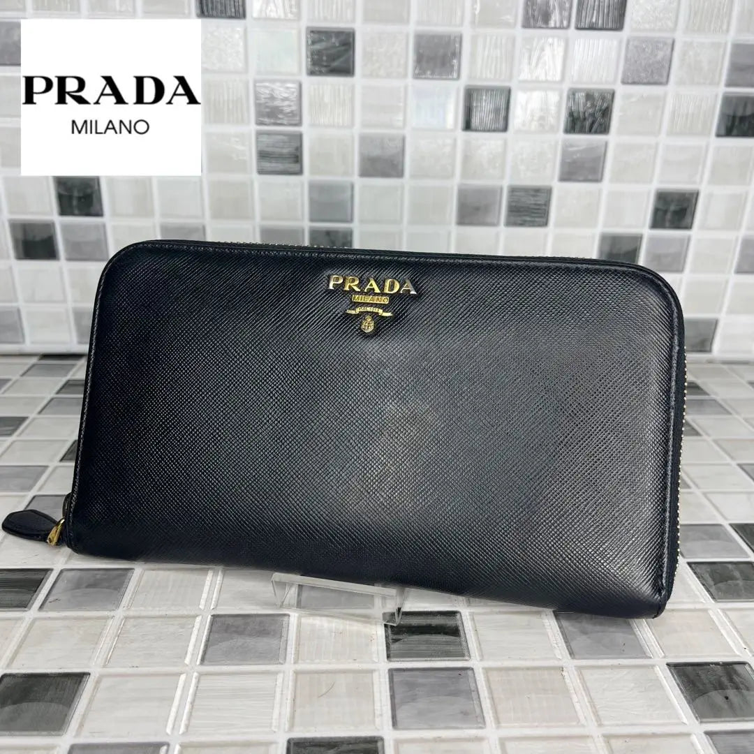 90 PRADA Prada Round Zipper Long Wallet