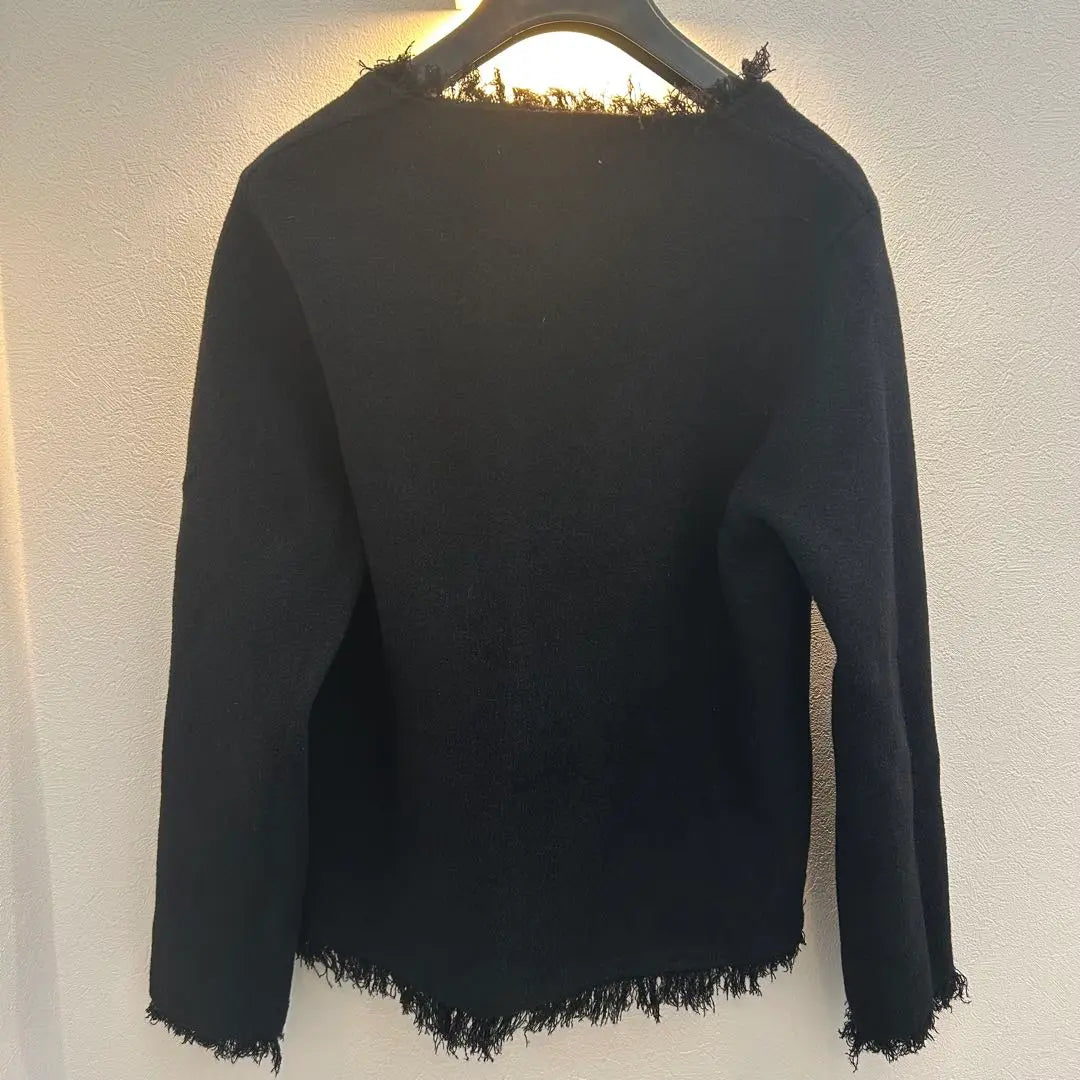 [Unused] Black tailored jacket with fringe